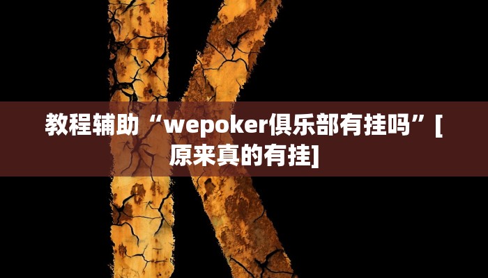 玩家辅助神器:wepoker德州作弊挂透视”原来确实有挂