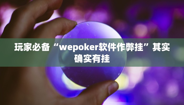 玩家必备“wepoker软件作弊挂”其实确实有挂 玩家必备“wepoker软件作弊挂”其实确实有挂