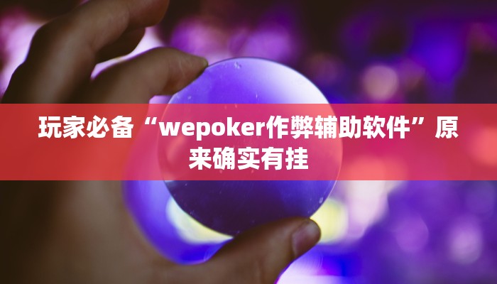 玩家必备“wepoker作弊辅助软件”原来确实有挂 玩家必备“wepoker作弊辅助软件”原来确实有挂