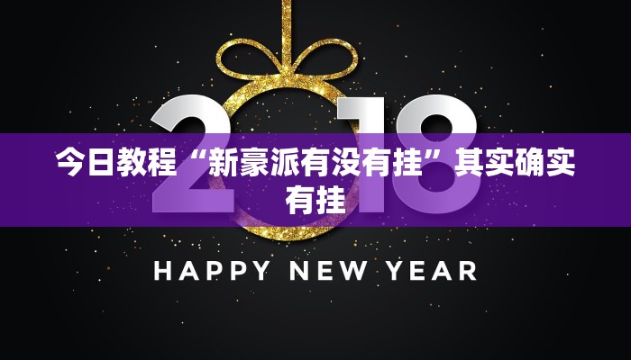 今日教程“新豪派有没有挂”其实确实有挂