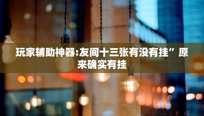 辅助神器“17麻将辅助器免费安装”![果然有透视挂]