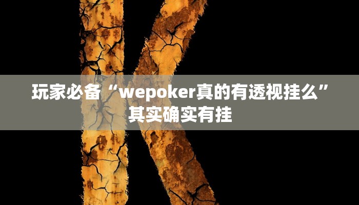 玩家必备“wepoker真的有透视挂么”其实确实有挂 玩家必备“wepoker真的有透视挂么”其实确实有挂