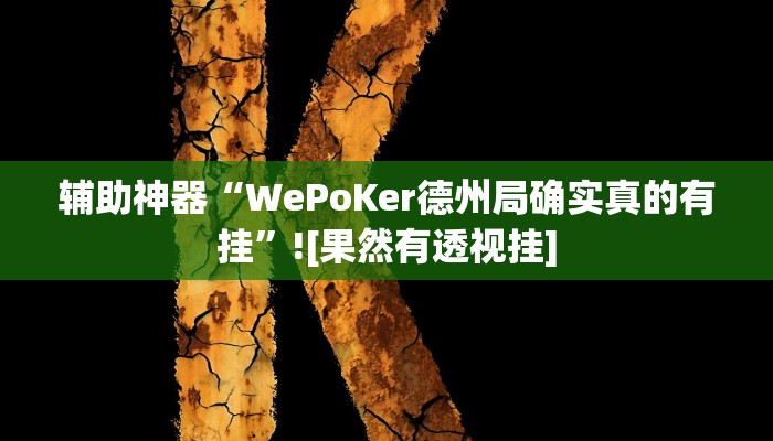 辅助神器“WePoKer德州局确实真的有挂”![果然有透视挂]