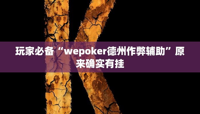 玩家必备“wepoker德州作弊辅助”原来确实有挂