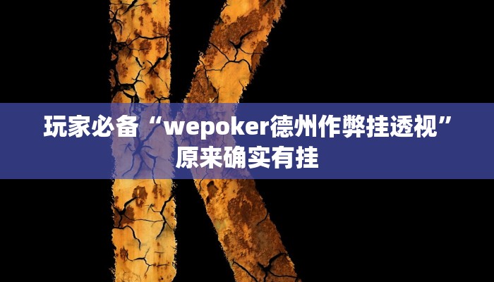 玩家必备“wepoker德州作弊挂透视”原来确实有挂