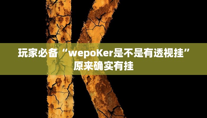 玩家必备“wepoKer是不是有透视挂”原来确实有挂 玩家必备“wepoKer是不是有透视挂”原来确实有挂