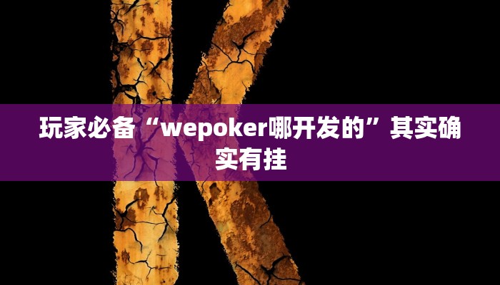 玩家必备“wepoker哪开发的”其实确实有挂