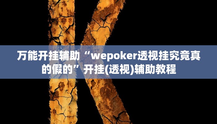 万能开挂辅助“wepoker透视挂究竟真的假的”开挂(透视)辅助教程