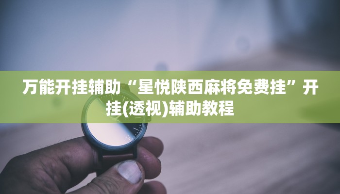 万能开挂辅助“星悦陕西麻将免费挂”开挂(透视)辅助教程