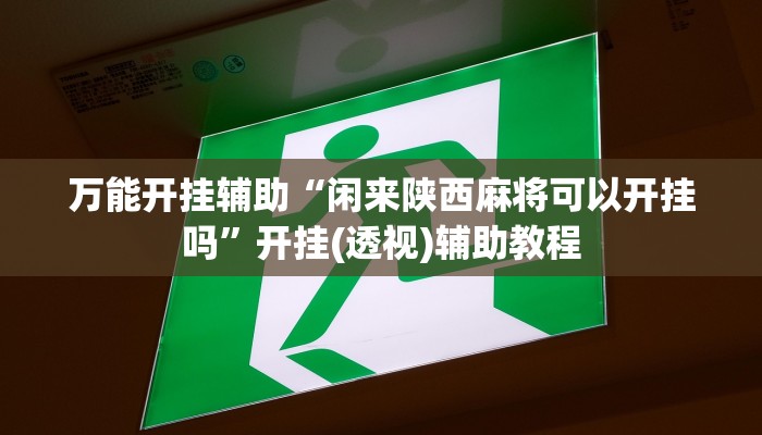 万能开挂辅助“闲来陕西麻将可以开挂吗”开挂(透视)辅助教程