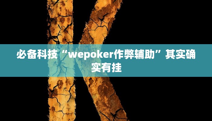 必备科技“wepoker作弊辅助”其实确实有挂
