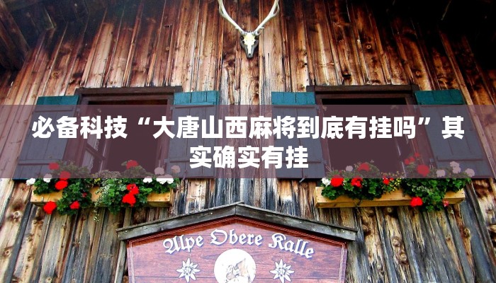 必备科技“大唐山西麻将到底有挂吗”其实确实有挂