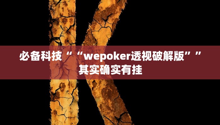 必备科技““wepoker透视破解版””其实确实有挂