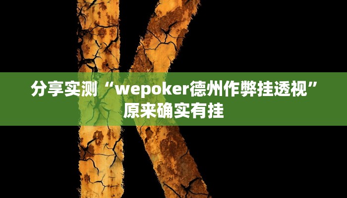 分享实测“wepoker德州作弊挂透视”原来确实有挂 分享实测“wepoker德州作弊挂透视”原来确实有挂