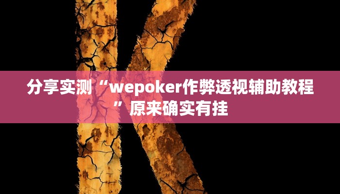 分享实测“wepoker作弊透视辅助教程”原来确实有挂