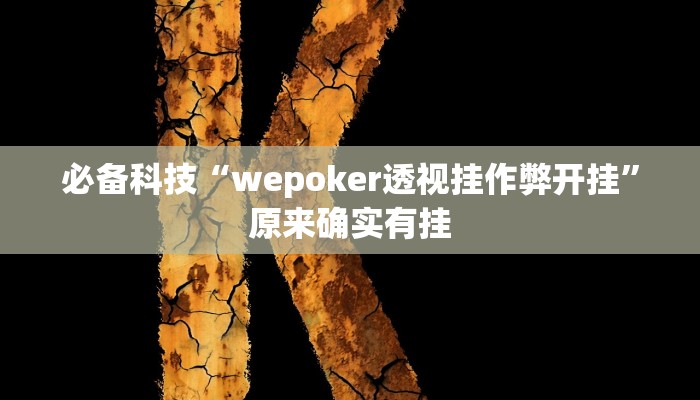 必备科技“wepoker透视挂作弊开挂”原来确实有挂